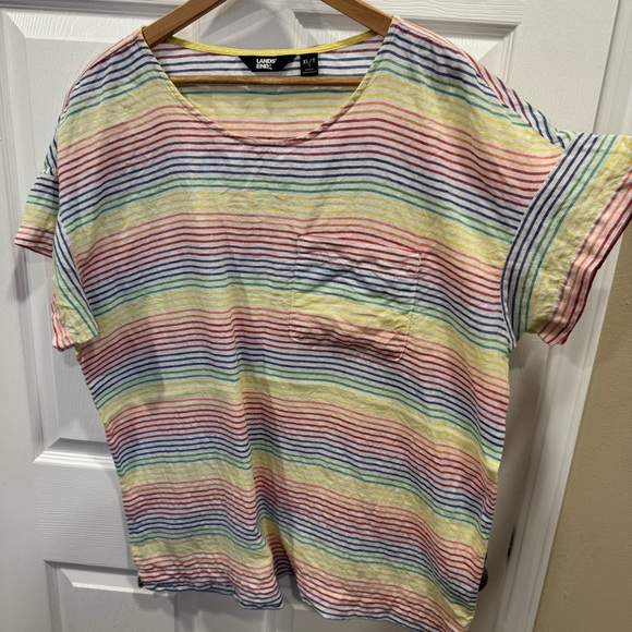 Lands End rainbow linen shirt - XL Tall 100% - Picture 2 of 5